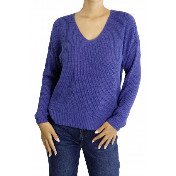 Maglia tinta unita con scollo a V